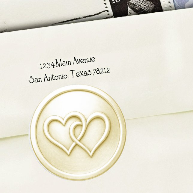 Ivory Two Hearts Intertwined Wedding Classic Round Sticker (Creator Uploaded)