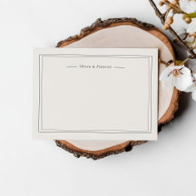 Ivory Two Names Minimalist Couple Stationery