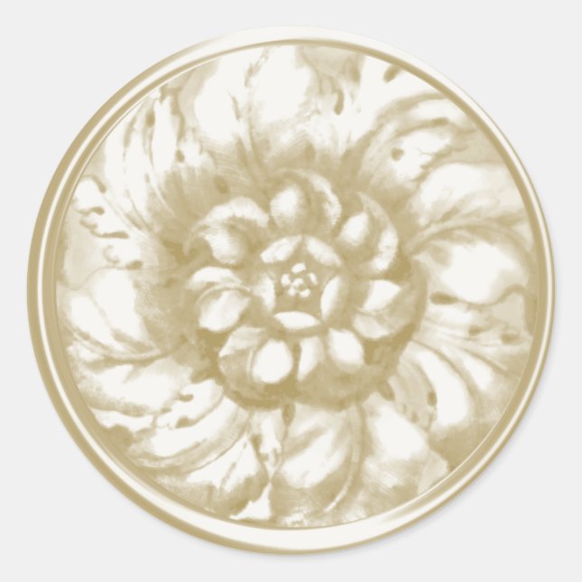 Ivory Vintage Baroque Embossed Look Seal (Front)