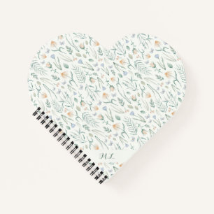 Ivory Vintage Cottagecore Botanical Meadow Custom Notebook