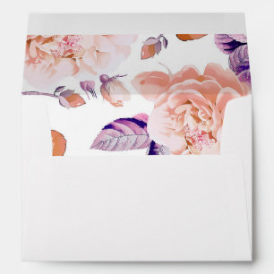 Ivory vintage flowers pattern wedding envelopes