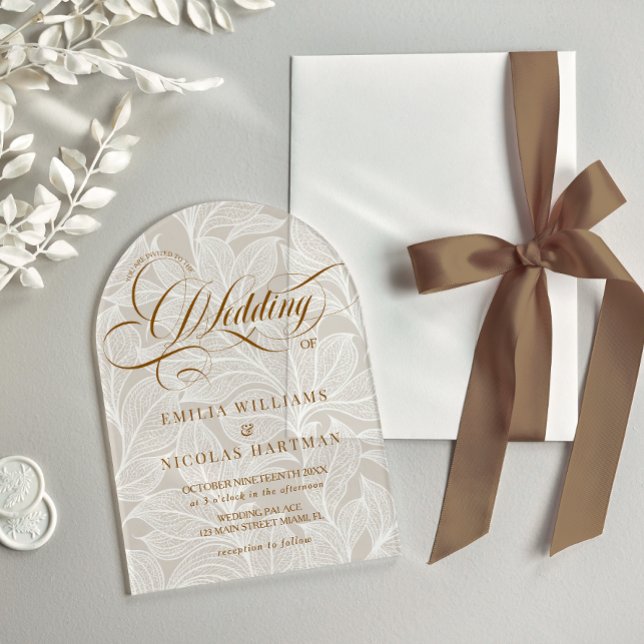 Ivory Vintage Lace Wedding Acrylic Invitations (Creator Uploaded)