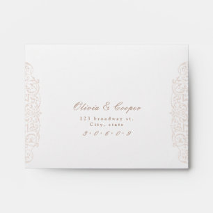Ivory Vintage Ornate Classic Wedding RSVP Envelope