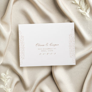 Ivory Vintage Ornate Classic Wedding RSVP Envelope