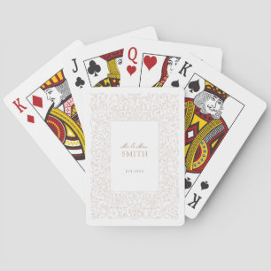 Ivory Vintage Ornate Frame Classic Wedding Playing Cards