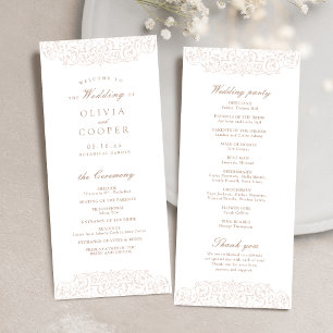 Ivory Vintage Ornate Frame Classic Wedding Programme