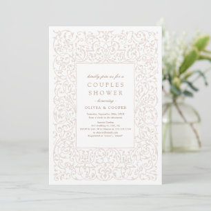 Ivory Vintage Ornate Frame Couples Shower Invitation