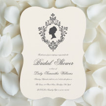 Ivory Vintage Regency Lady in Crest Bridal Shower