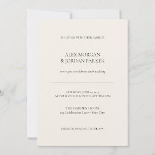 Ivory Vow Minimalist Typography Wedding Invitation