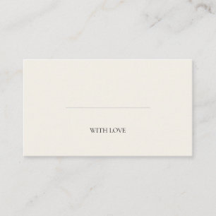 Ivory Vow Minimalist Write-In Wedding Place Card