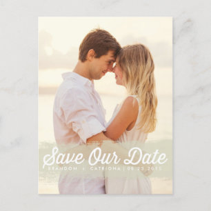 IVORY WATERCOLOR SPLASH   SAVE THE DATE POSTCARD