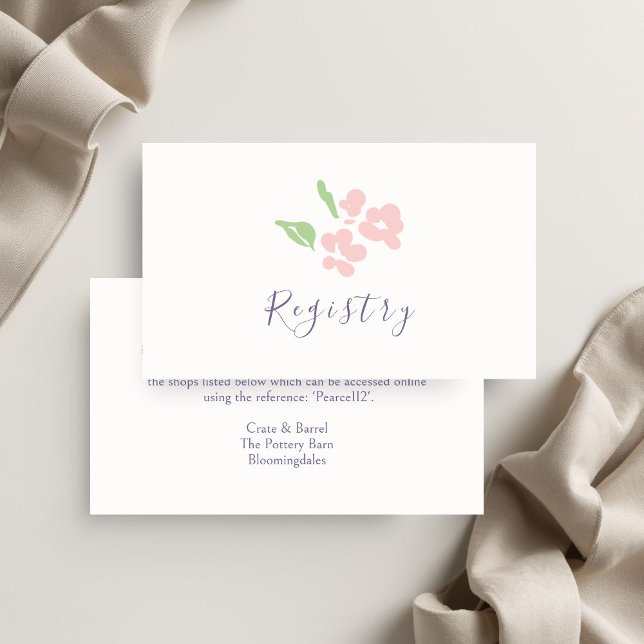 Ivory | Watercolor Wedding Registry Enclosure Card (Creator Uploaded)