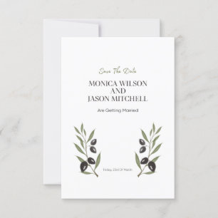 Ivory wedding invitation with simple black printin