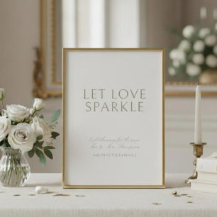 Ivory Wedding 'Sparkler' Table Top Sign Card