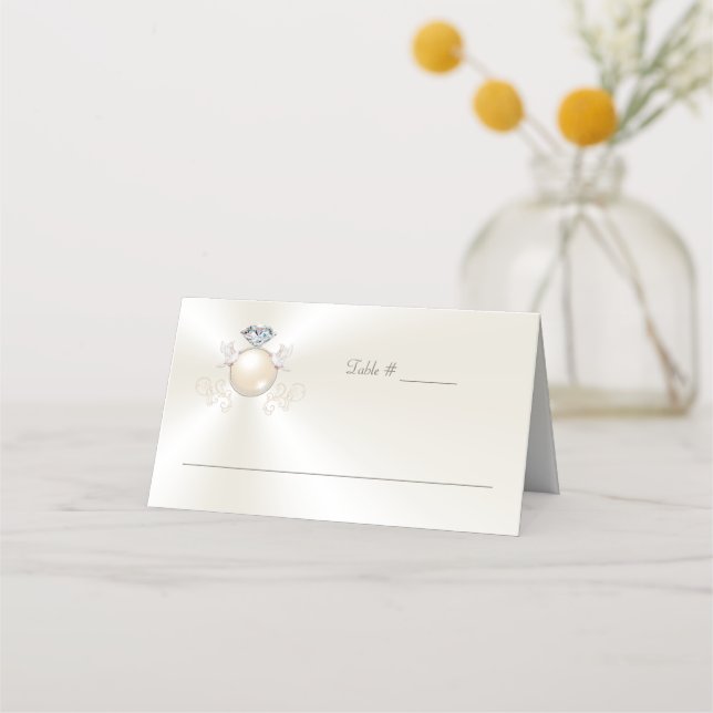 Ivory Wedding Table Numbers and Place Cards Combo (Front)