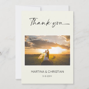 Ivory Wedding Thank You Photo Postcard