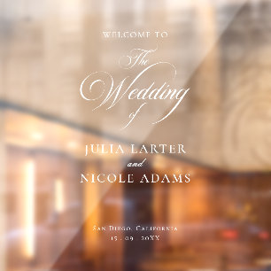 Ivory Welcome Wedding Transparent Decal Sign