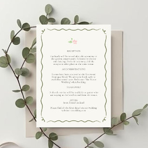 Ivory Whimsical Floral Wedding Enclosure Card