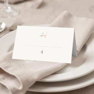 Ivory Whimsical Floral Wedding Table Number Card