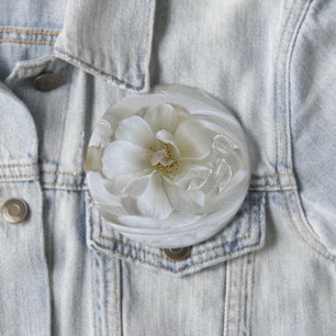 Ivory white 10 cm round badge