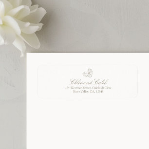 Ivory White   Botanical Return address label
