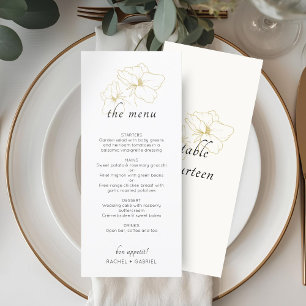 Ivory & White   Chic Floral Wedding  Menu