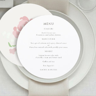 Ivory & White   Chic Floral Wedding Menu Card