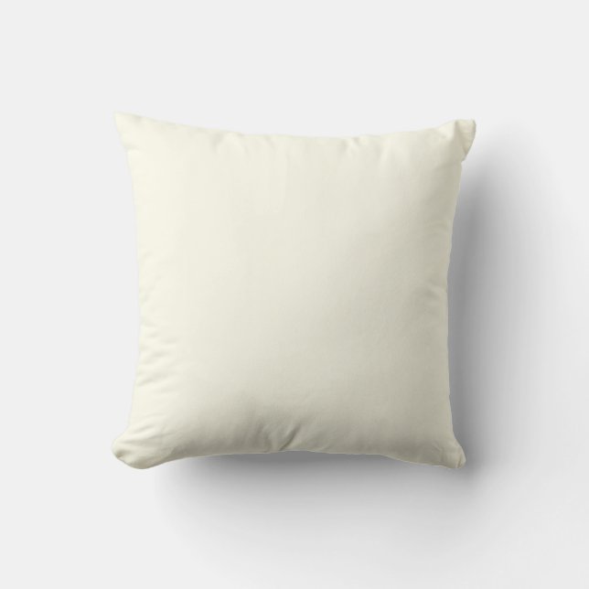 Ivory White FFFFF0 Solid Colour Design Cushion (Front)