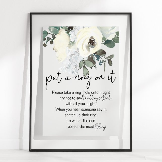 Ivory White Floral Put A Ring On It Game Poster (Creator Uploaded)