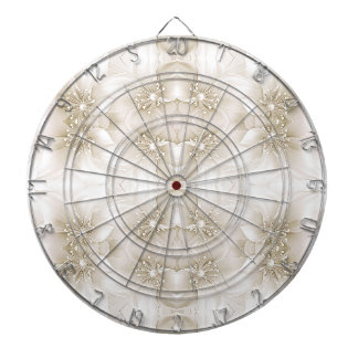 Ivory White Flowers Dartboard
