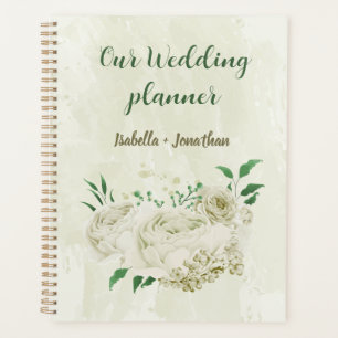 Ivory white flowers greenery wedding planner