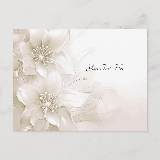 Ivory White Flowers Postcard (Front)