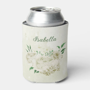 ivory white flowers wedding can cooler