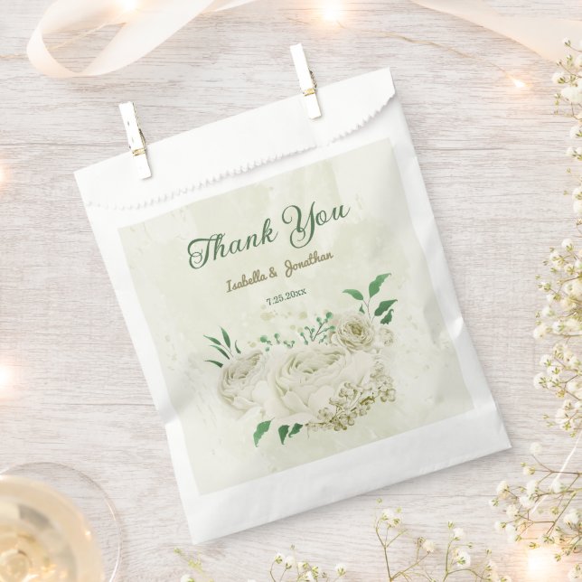 ivory white flowers wedding favour bags (Clipped)