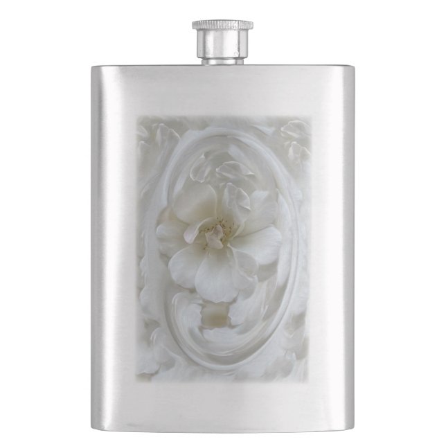Ivory white hip flask (Front)