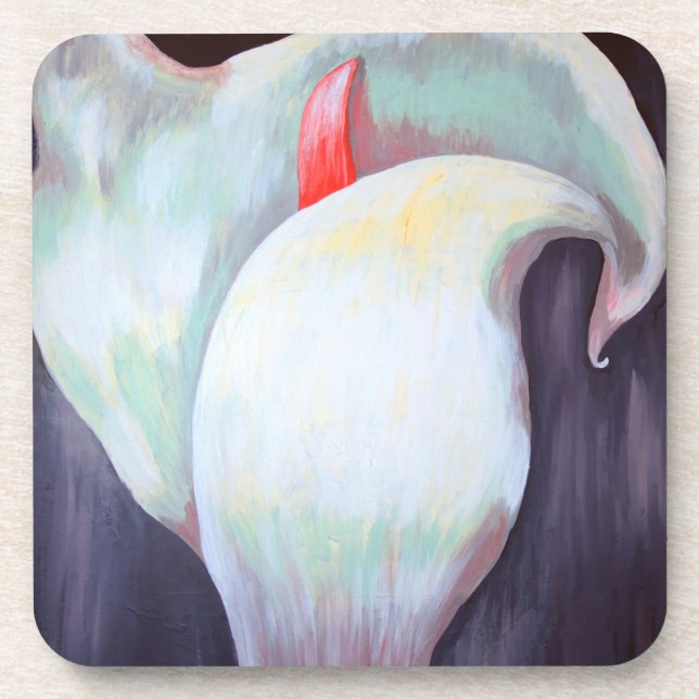 Ivory White Orchid With Lilac Lemon Hues Coaster (Front)