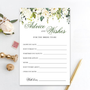 Ivory White Roses Floral Advice and Wishes card