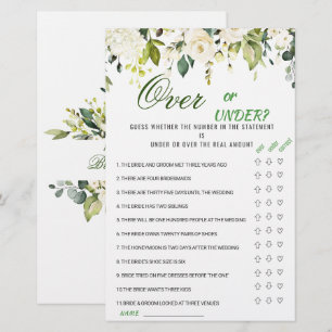 Ivory White Roses Floral Bridal Shower Game