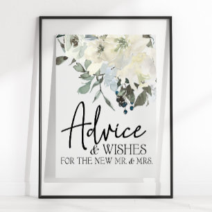 Ivory White Roses Floral Card & Gifts Poster