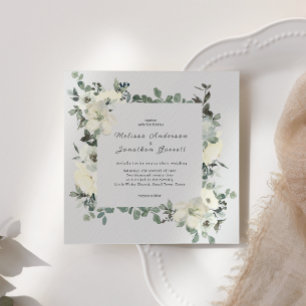 Ivory White Roses Floral Wedding