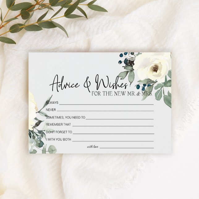 Ivory White Roses Floral Well Wishes Wedding Stationery (Creator Uploaded)