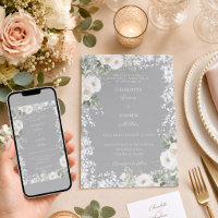 Ivory white roses grey snow winter wedding