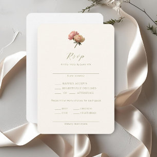 Ivory & White Script Wedding RSVP Enclosure Card