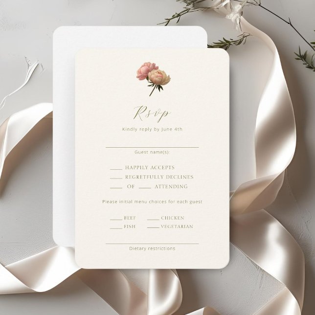 Ivory & White | Script Wedding RSVP Enclosure Card (Creator Uploaded)