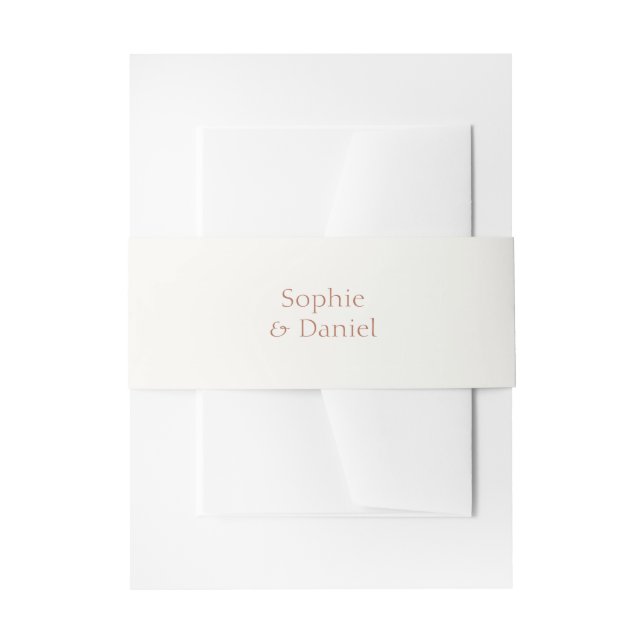 Ivory White | Simple Couple  Invitation Belly Band (Front Example)