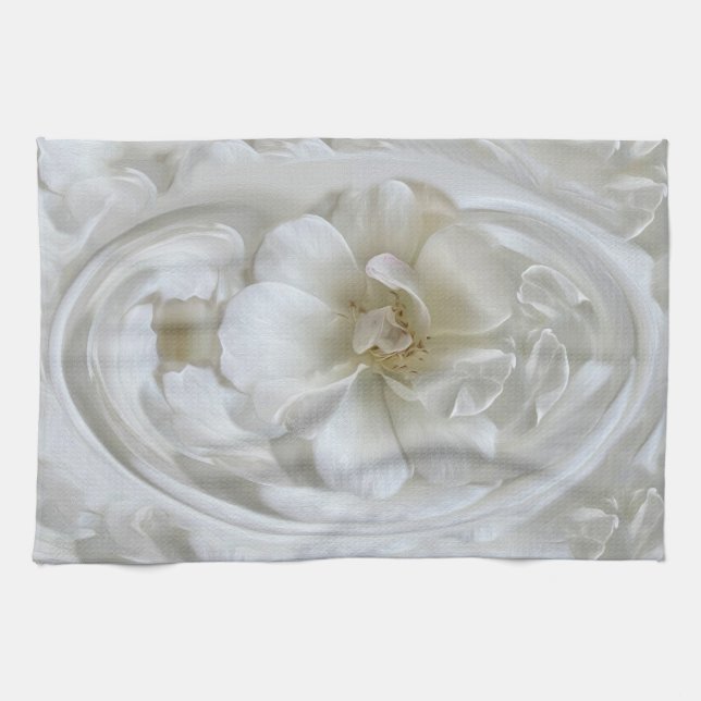 Ivory white tea towel (Horizontal)