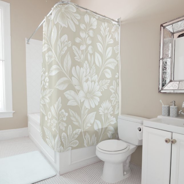 Ivory Willow Shower Curtain (In Situ)
