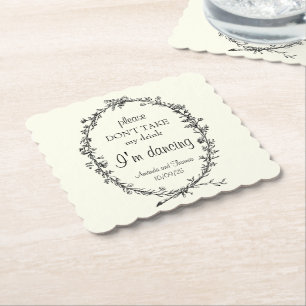 Ivory With Bench Wreath Coasters 
