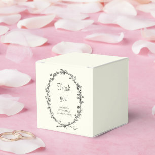 Ivory with rustic wreath chic elegant wedding favour box