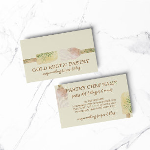 Ivory Yellow Pastry eucalyptus leaf spoon Business Card